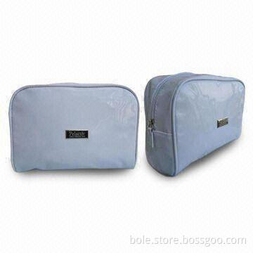 PVC Cosmetic Bags with Metal Engraved Logo, Various Colors and Sizes are Available